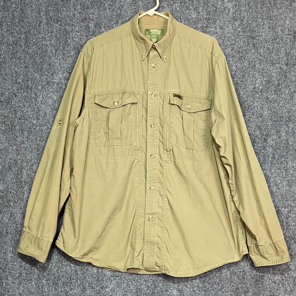 Gander Mountain Guide Series Men's Large Green Long Sleeve Button Up‎ Shirt